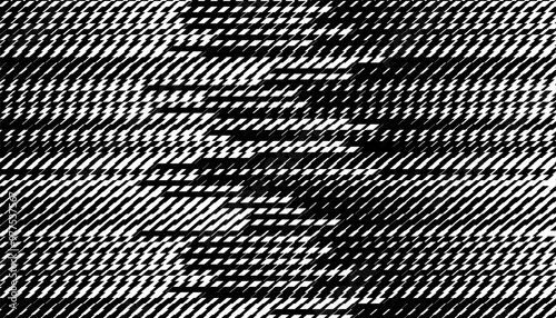 Black and white abstract transition pattern, speed effect. Movement pattern. Vector Format Illustration 