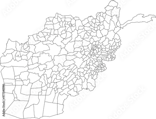 AFGHANISTAN MAP with its administrative divisions and regions	