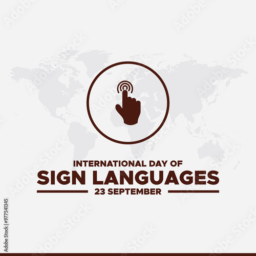 International Day of Sign Languages, 23 September Sign Language day, banner ad, poster, editable template, social media post design, vector or stock illustration, eps file.