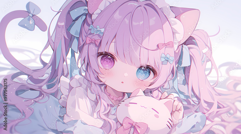 Adorable Chibi Anime Girls in Love – Kawaii Couple Art Adorable Chibi Anime Girls in Love – Kawaii Couple Art