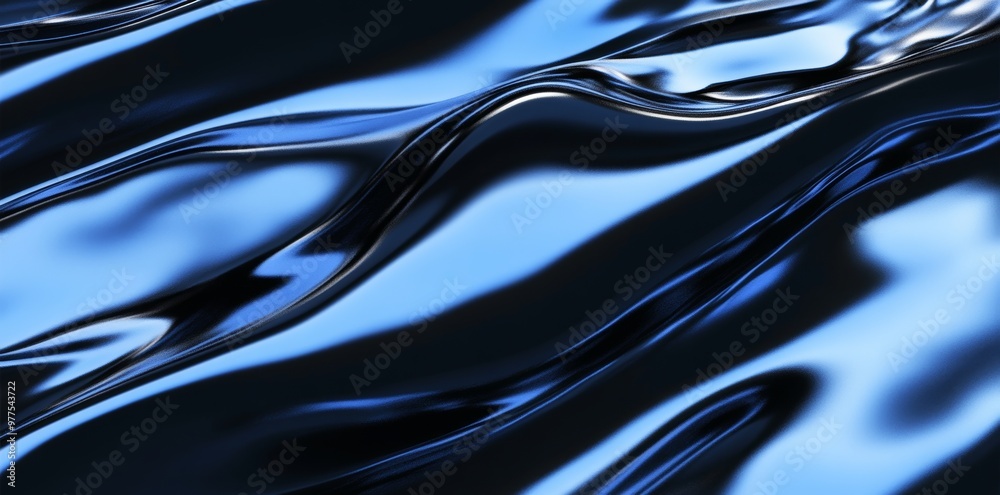 Illustration of curved, shining, interconnected tunnels in dark and light blue with neon lights Illustration of curved, shining, interconnected tunnels in dark and light blue with neon lights