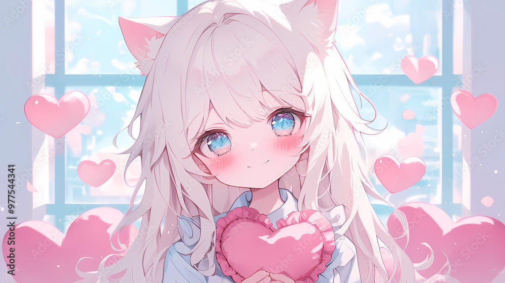 Adorable Chibi Anime Girls in Love – Kawaii Couple Art Adorable Chibi Anime Girls in Love – Kawaii Couple Art