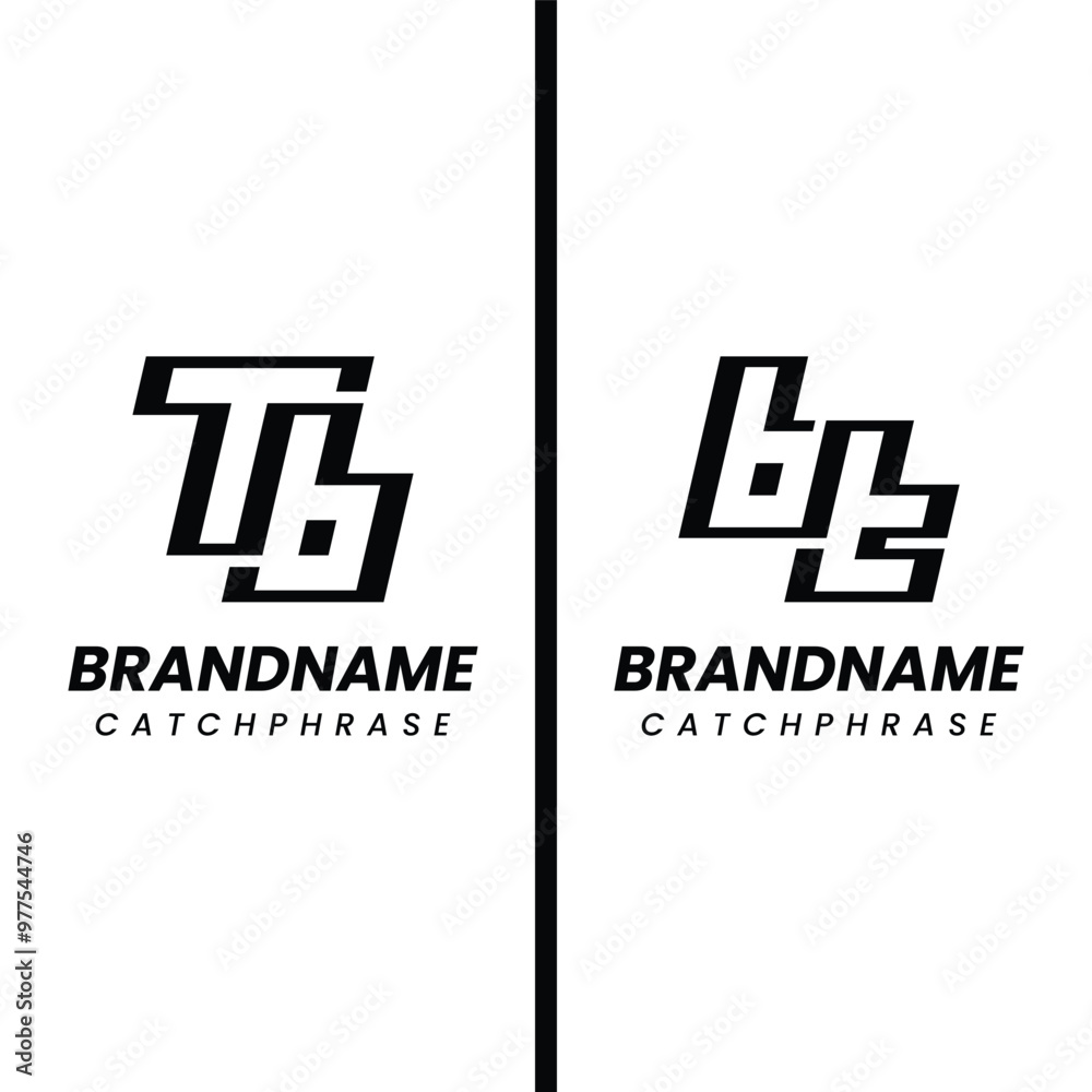 Letters TB and BT Monogram Logo, suitable for any business with BT or TB initials Letters TB and BT Monogram Logo, suitable for any business with BT or TB initials