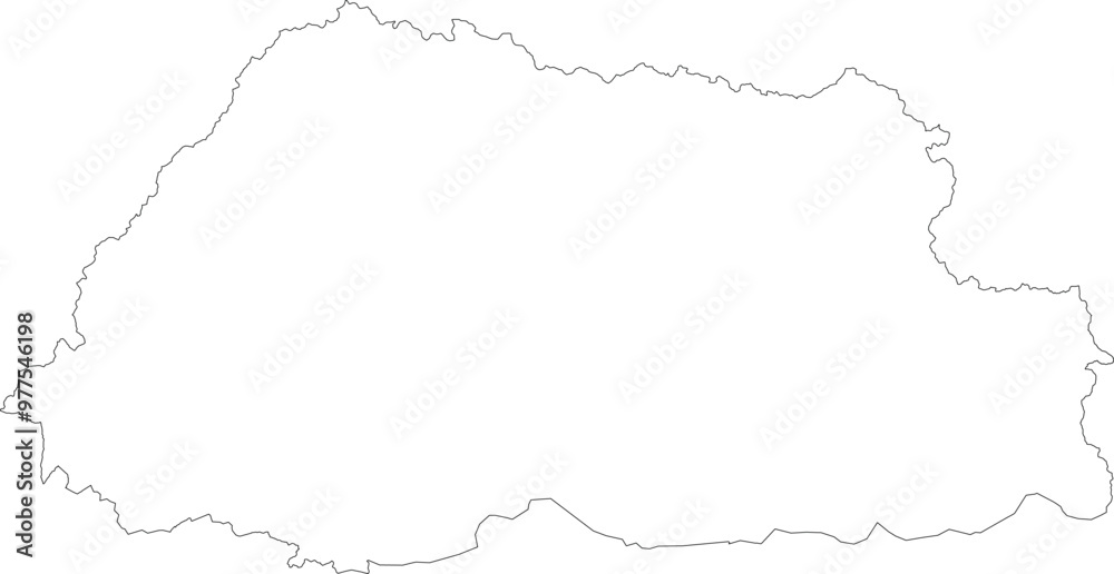 BHUTAN MAP with its administrative divisions and regions