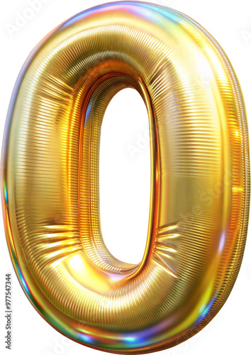 Number 0 Alphabet gold Color Foil Holographic Clip Arts PNG