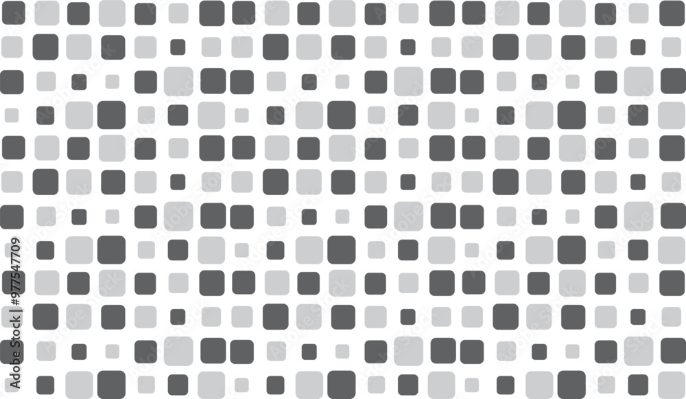 Seamless geometric pattern of squares of various sizes combination of black and gray colors