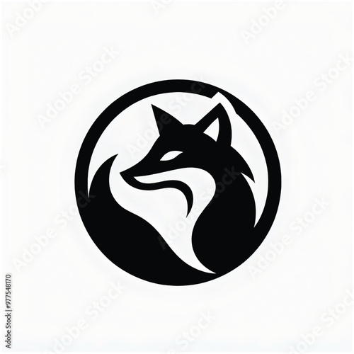 Wallpaper Mural black and white wolf icon Torontodigital.ca