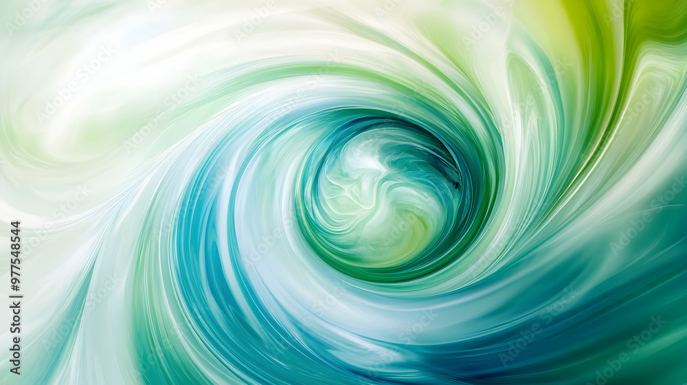 Colorful swirl of green, blue, and white on a soft background - Colorful swirl of green, blue, and white on a soft background -