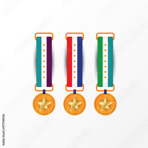 vector award medal achievement isolated on white background