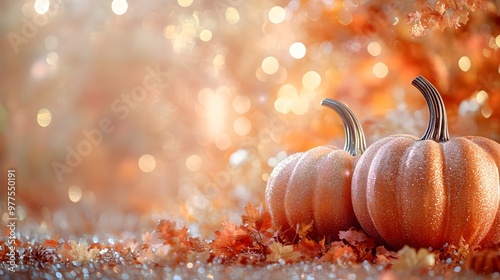 Sparkling Pumpkins Autumn Background