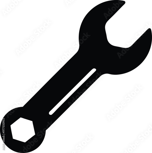 Wrench silhouette vector illustration design