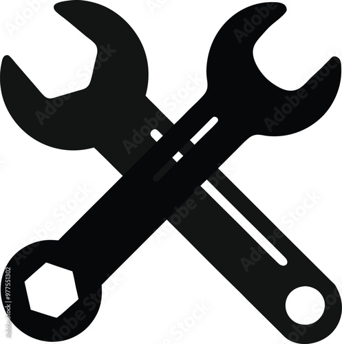 Wrench silhouette vector illustration design