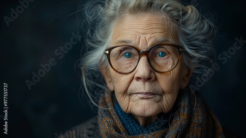 Portrait series of a grandmother in the studio, exploring themes of aging and seniority.