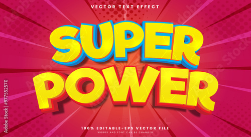 Super Power Comic Style 3d editable text effect Template