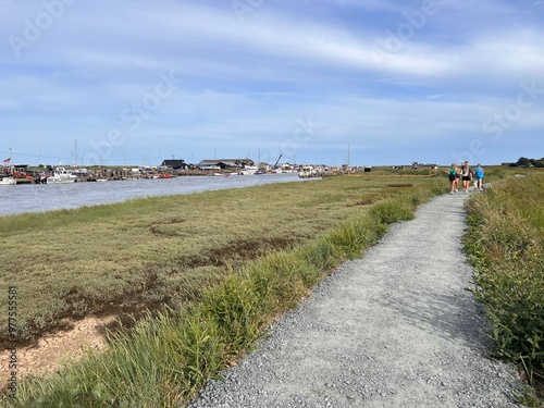 Schilderij op canvas Beautiful landscape of Suffolk coast walk on path near Walberswicj Southwold, no