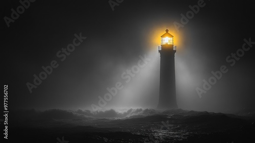 Lighthouse Guiding Through Stormy Night