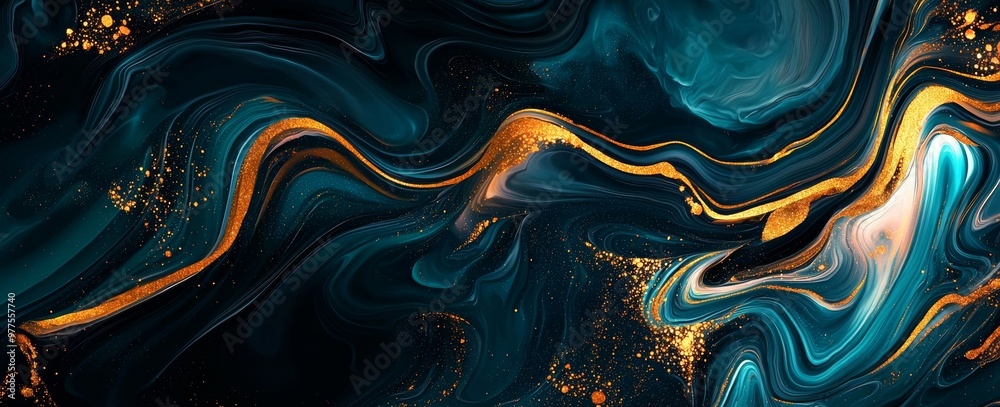 A dark teal and deep blue abstract background A dark teal and deep blue abstract background