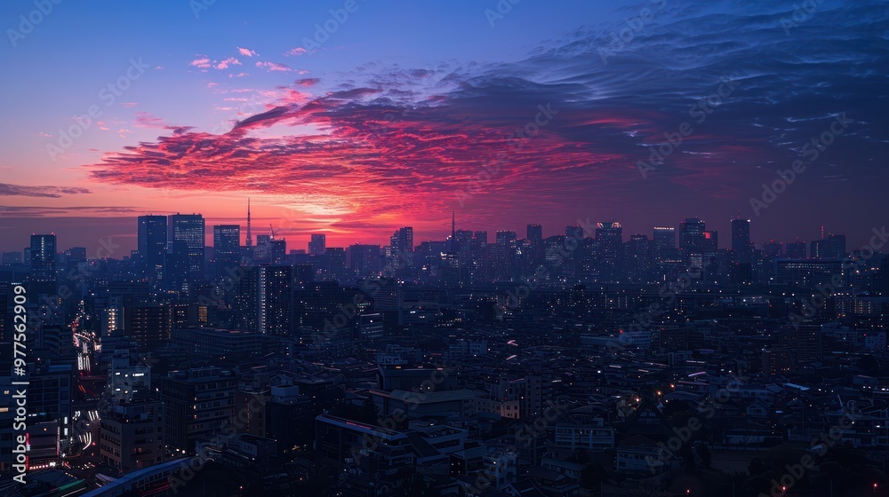 Fototapeta premium Cityscape at Sunset