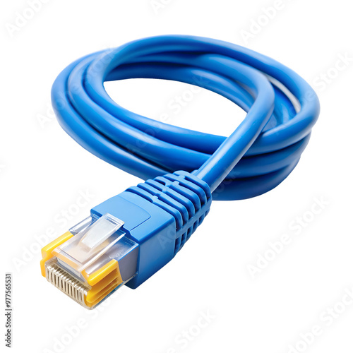 Ethernet cable isolated on transparent background photo