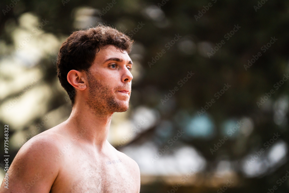 Portrait of handsome man during a volleyball match Portrait of handsome man during a volleyball match