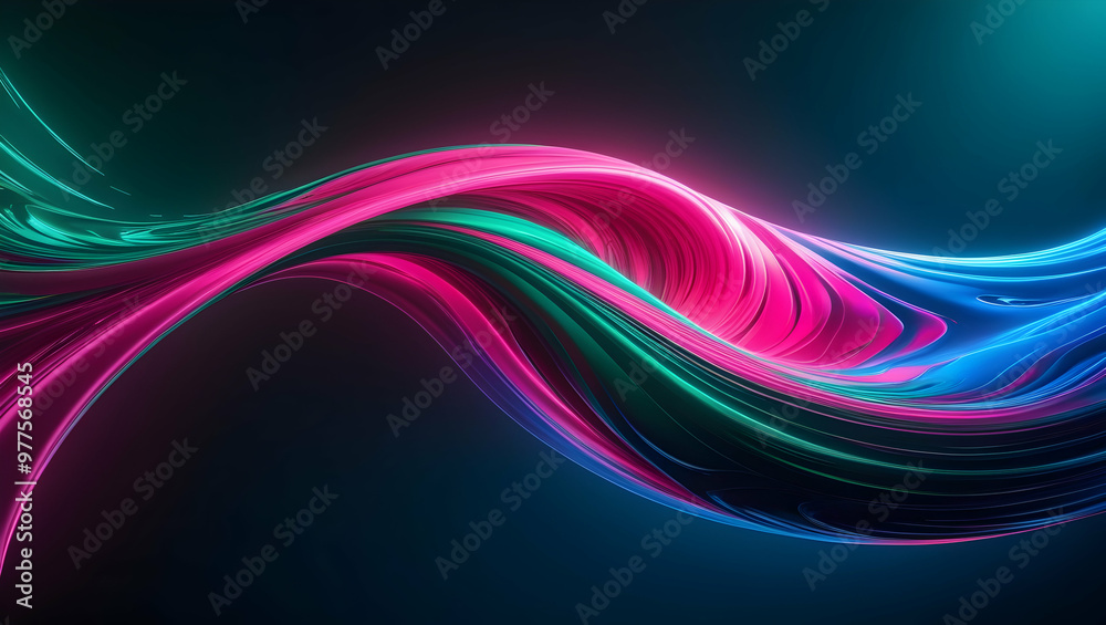 abstract background with smooth lines in blue, pink and green colors abstract background with smooth lines in blue, pink and green colors
