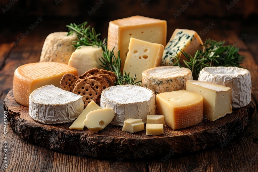Assortment of cheese on wooden table, closeup. Dairy products. Cheese Selection. Large assortment of international cheese specialities.
Assortment of cheese on wooden table, closeup. Dairy products. Cheese Selection. Large assortment of international cheese specialities.