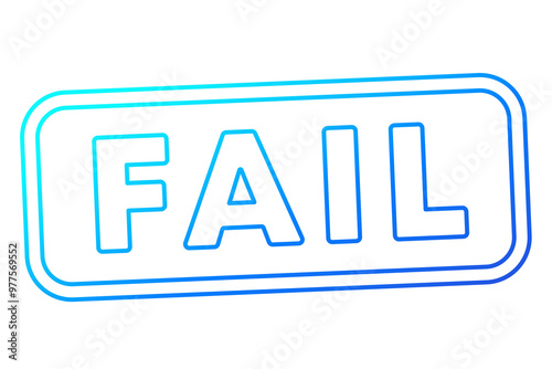 Fail stamp, thin line design