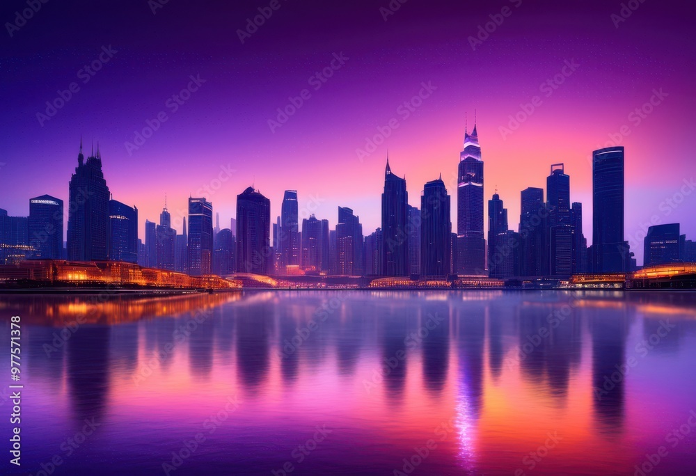 mysterious city skyline bathed twilight hues glowing lights enigmatic atmosphere, illumination, evening, dusk, architecture, silhouette, urban, landscape mysterious city skyline bathed twilight hues glowing lights enigmatic atmosphere, illumination, evening, dusk, architecture, silhouette, urban, landscape