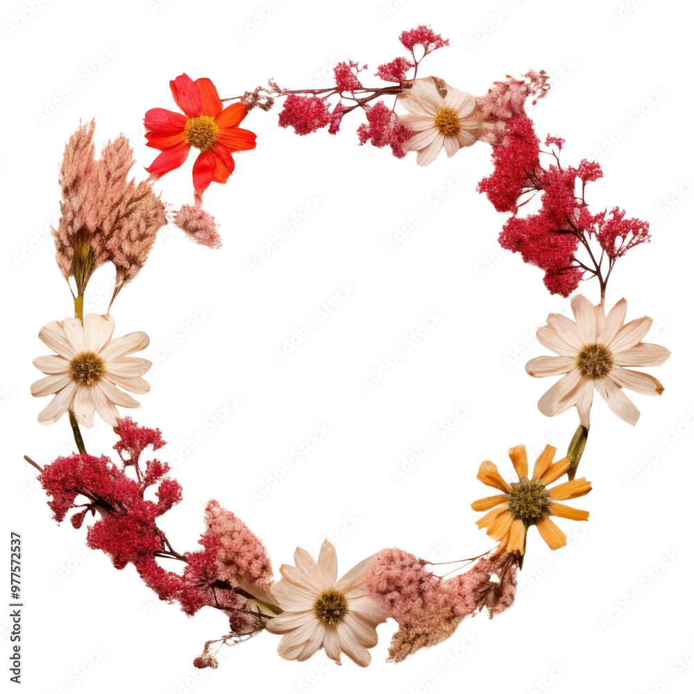 PNG Real pressed christmas flowers pattern circle wreath. PNG Real pressed christmas flowers pattern circle wreath.