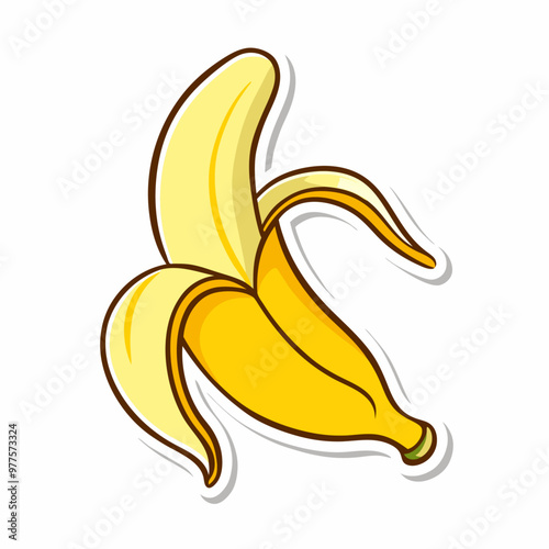 Sticker design with a banana illustration on a isolated white background (6)