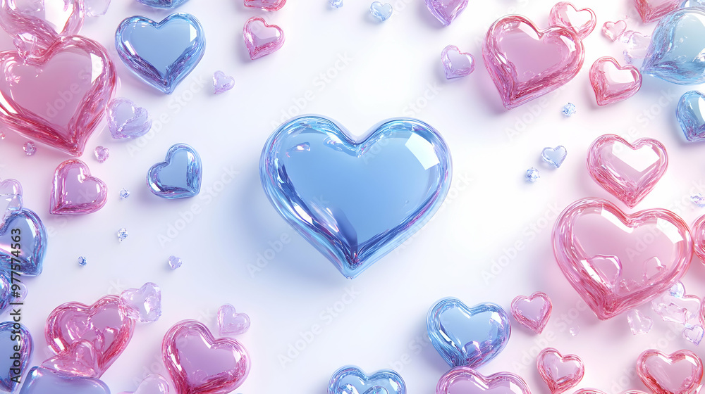 3D Holographic Heart Frame Design - Ideal for Love-Themed Events & Announcements, Open Copy Space - 3D Icon on White Background 3D Holographic Heart Frame Design - Ideal for Love-Themed Events & Announcements, Open Copy Space - 3D Icon on White Background