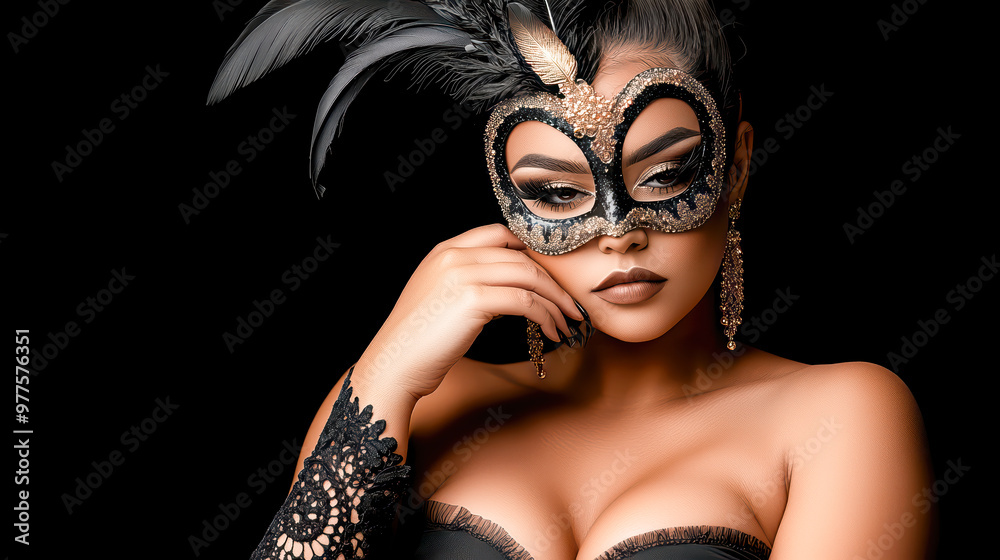 Venetian Carnival Elegance A stunning close-up of a woman wearing an intricate masquerade mask symbolizing mystery beauty and the tradition of hiding one’s identity during the famous Venice Carnival Venetian Carnival Elegance A stunning close-up of a woman wearing an intricate masquerade mask symbolizing mystery beauty and the tradition of hiding one’s identity during the famous Venice Carnival