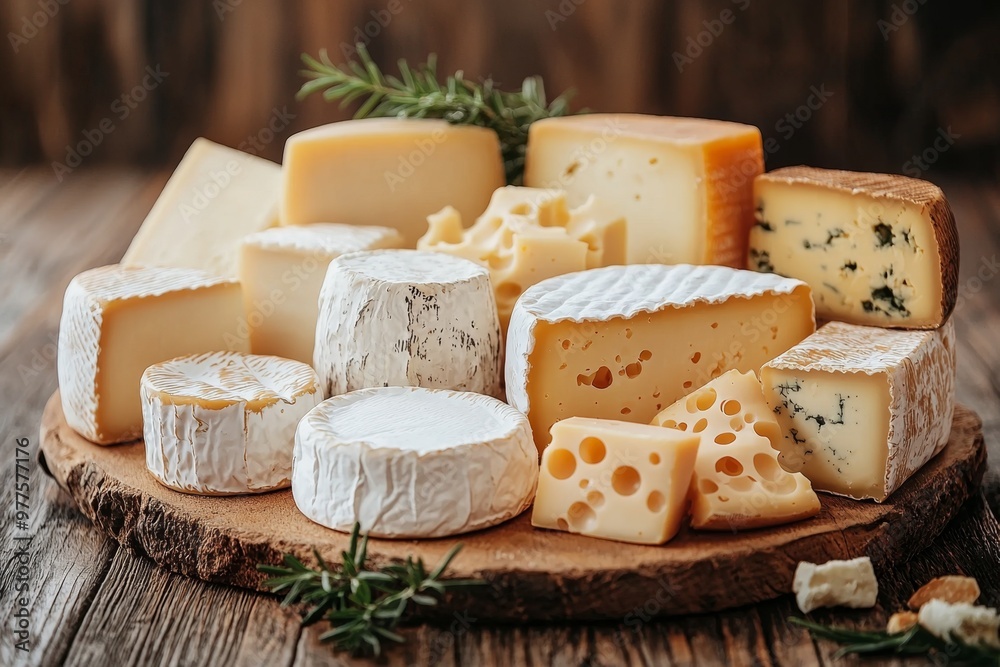 Assortment of cheese on wooden table, closeup. Dairy products. Cheese Selection. Large assortment of international cheese specialities.
Assortment of cheese on wooden table, closeup. Dairy products. Cheese Selection. Large assortment of international cheese specialities.
