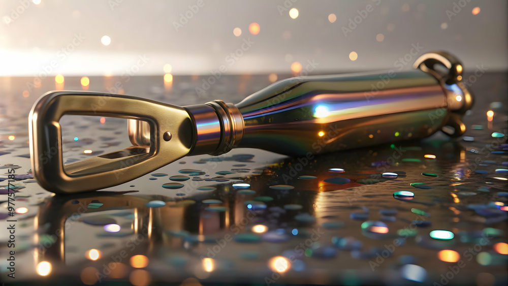 3D Holographic Champagne Bottle Opener Concept | Wide Shot of ...