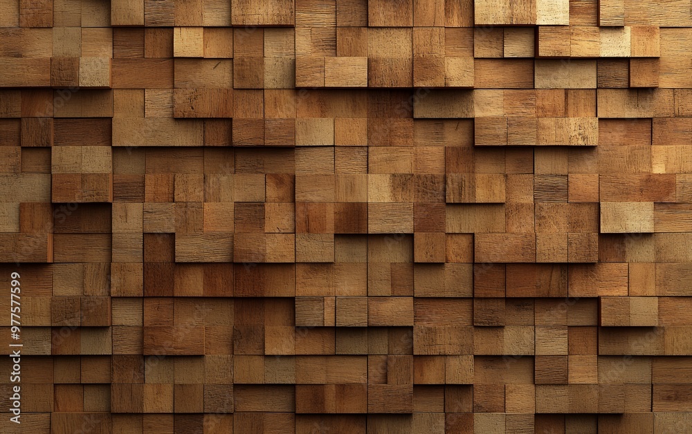 Timber wall texture. A wall of square wooden blocks arranged in a random pattern. Timber wall texture. A wall of square wooden blocks arranged in a random pattern.