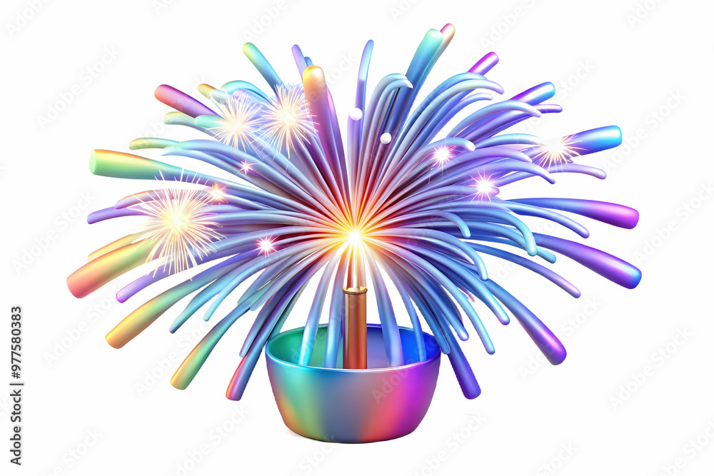 3D Holographic Champagne Bottle Concept: Futuristic Design with Glowing Label & Mesmerizing Details - Close-Up Icon on White Background