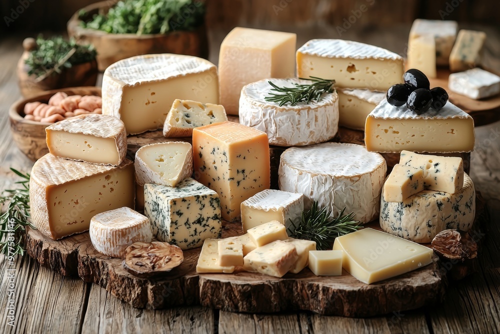 Assortment of cheese on wooden table, closeup. Dairy products. Cheese Selection. Large assortment of international cheese specialities.
Assortment of cheese on wooden table, closeup. Dairy products. Cheese Selection. Large assortment of international cheese specialities.