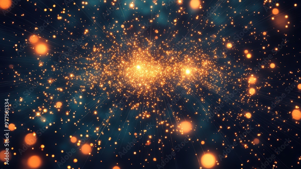 A bright, colorful galaxy of stars and dust A bright, colorful galaxy of stars and dust