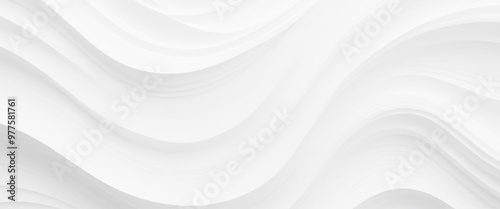 White wave background, abstract concept. Beautiful format poster with Smooth Grey Waves abstract background with grayish tonalities, plenty of copy space and elegant design.