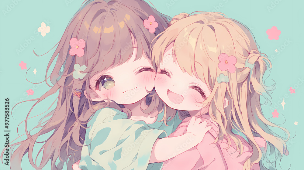Chibi Anime Cute Girls in Love – Adorable Romance Art Chibi Anime Cute Girls in Love – Adorable Romance Art
