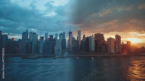 Wallpaper Mural Cityscape Sunset Torontodigital.ca