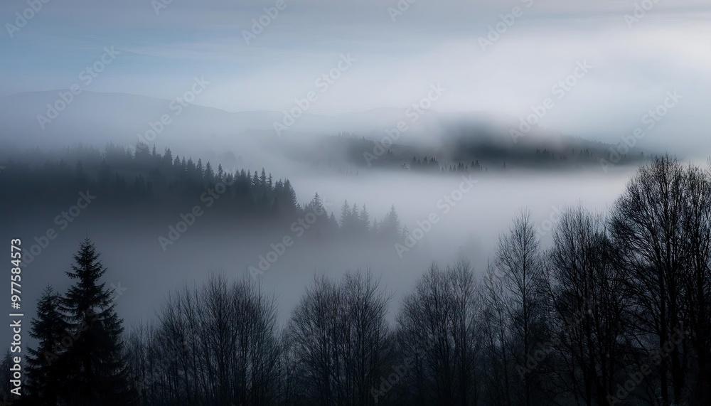 Fototapeta premium Misty forest landscape