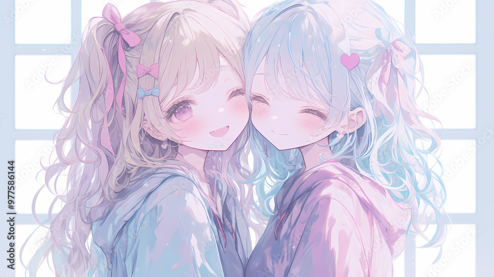 Chibi Anime Cute Girls in Love – Adorable Romance Art Chibi Anime Cute Girls in Love – Adorable Romance Art