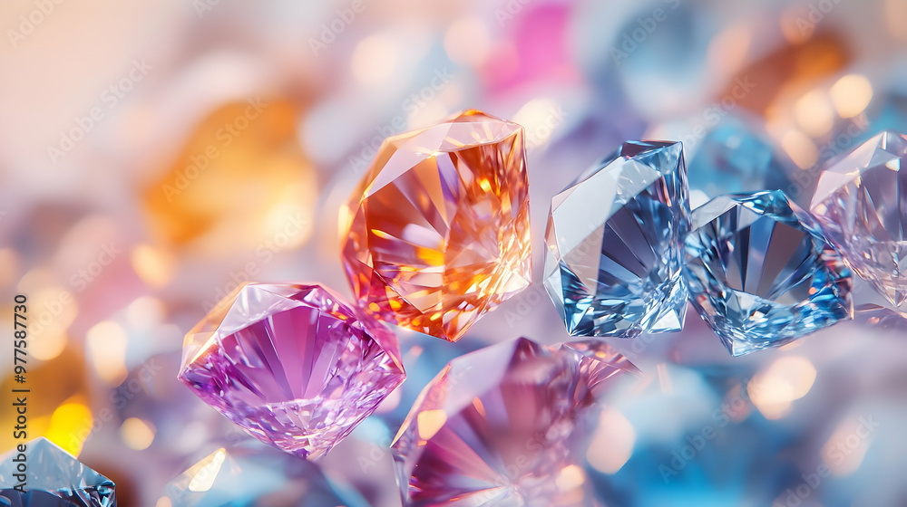 3D Blurred Diamonds Calendar Design: Vibrant Colorful Background Creating Movement & Visual Interest with Isolated Icon 3D Blurred Diamonds Calendar Design: Vibrant Colorful Background Creating Movement & Visual Interest with Isolated Icon