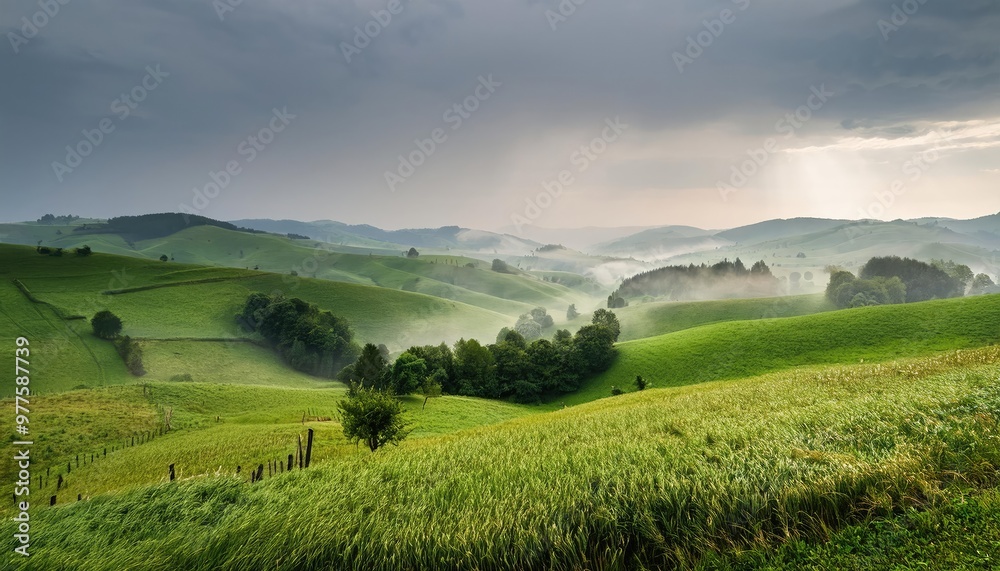 Rolling hills under a cloudy sky Rolling hills under a cloudy sky