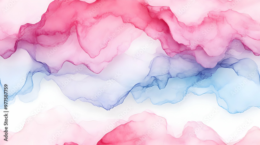 Fototapeta premium 3D Soft Watercolor Calendar Design: Seamless Pastel Wash Background for a Serene 2025 Concept with Calming Aesthetic
