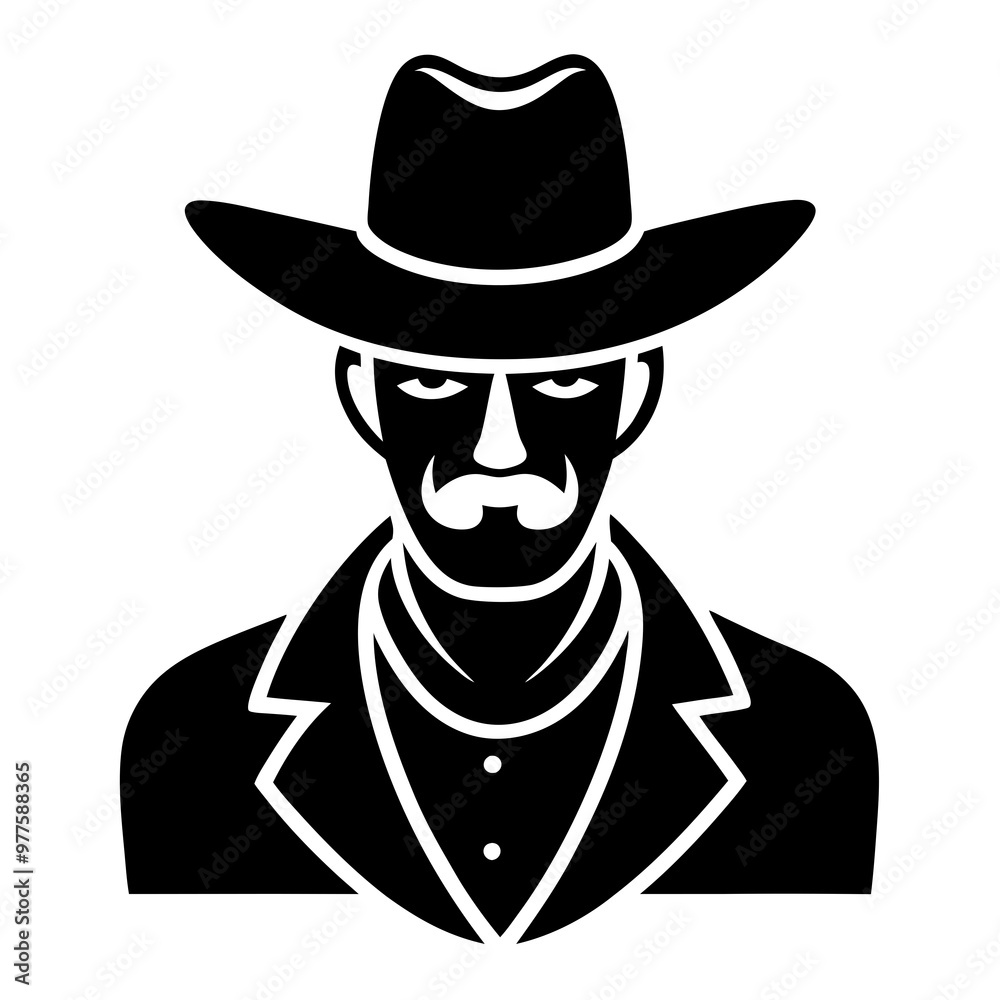 Cowboy vector illustration: cartoon, clipart, line art design with a western theme. Cowboy vector illustration: cartoon, clipart, line art design with a western theme.