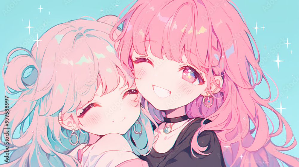 Chibi Anime Cute Girls in Love – Adorable Romance Art Chibi Anime Cute Girls in Love – Adorable Romance Art