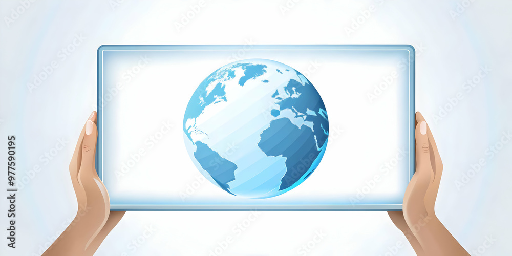 Flat Border Frame with Glowing Globe & Hand Icon Symbolizing Global Responsibility for Human Rights Day - Vector Illustration for Messages on Justice & Peace Flat Border Frame with Glowing Globe & Hand Icon Symbolizing Global Responsibility for Human Rights Day - Vector Illustration for Messages on Justice & Peace