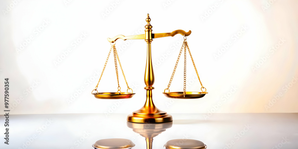 3D Floating Scales of Justice Glowing in Mid Air Symbolizing Fairness and Equality for Human Rights Day - Vector Icon Isolated on White Background